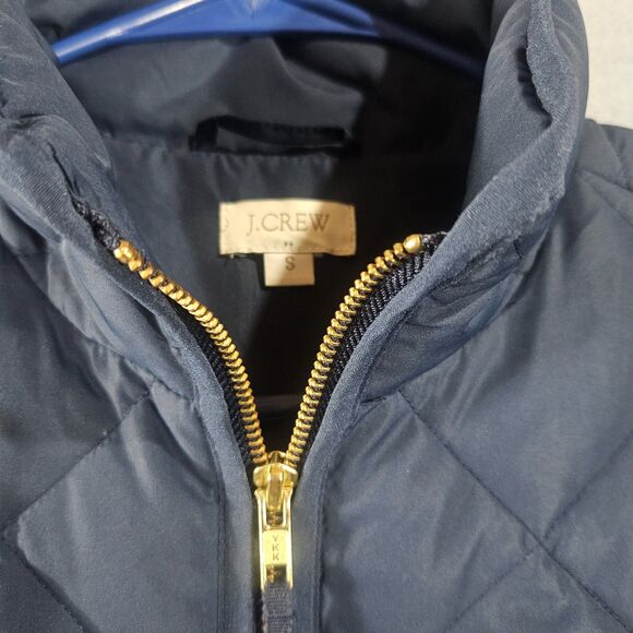 J.CREW Down Puffer Vest Womens Small Navy Zip - Picture 3 of 7